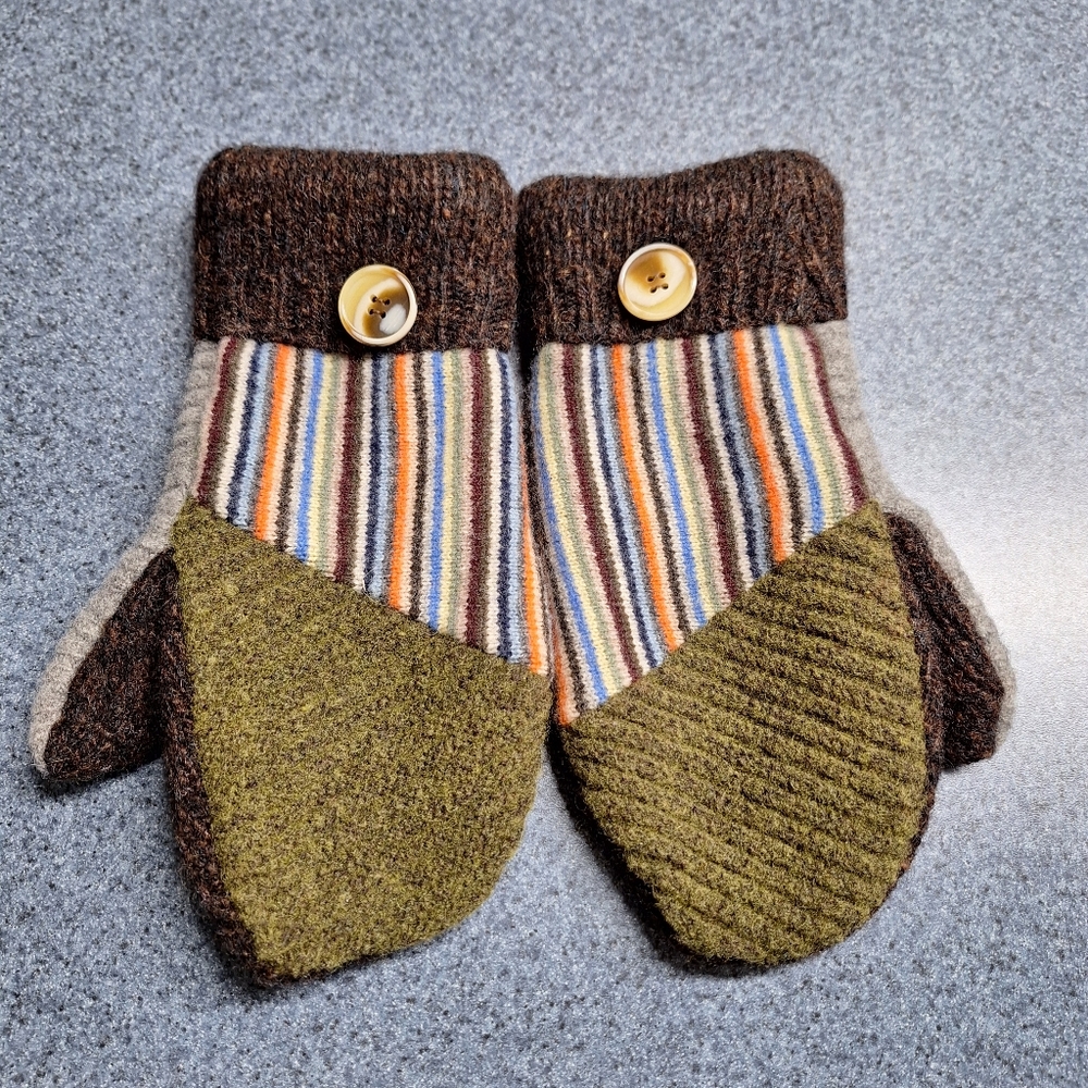 Malu Wool Upcycled  Organic Mittens From Peru, Size Woman's Large❄️